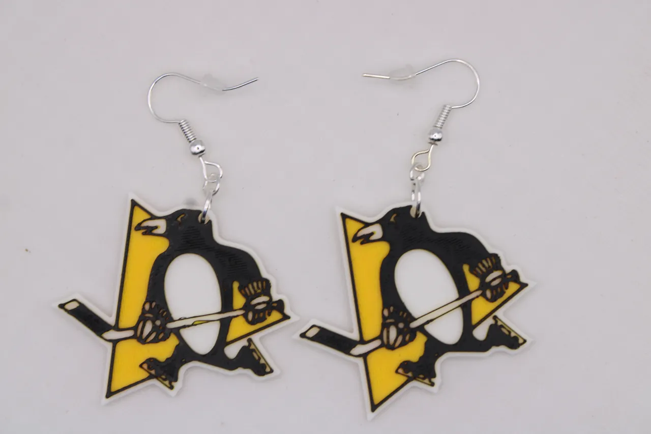 Pittsburg Penguin Earrings view 4