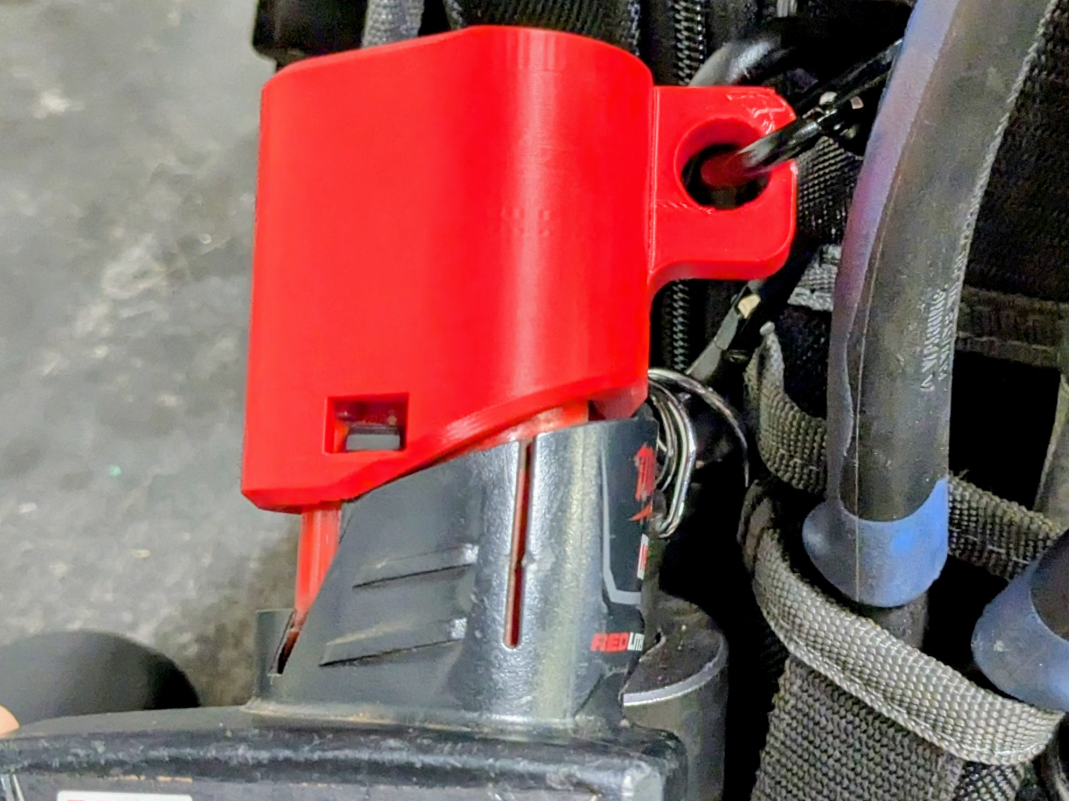 Clip-On M12 Battery Holder for Tool Bags