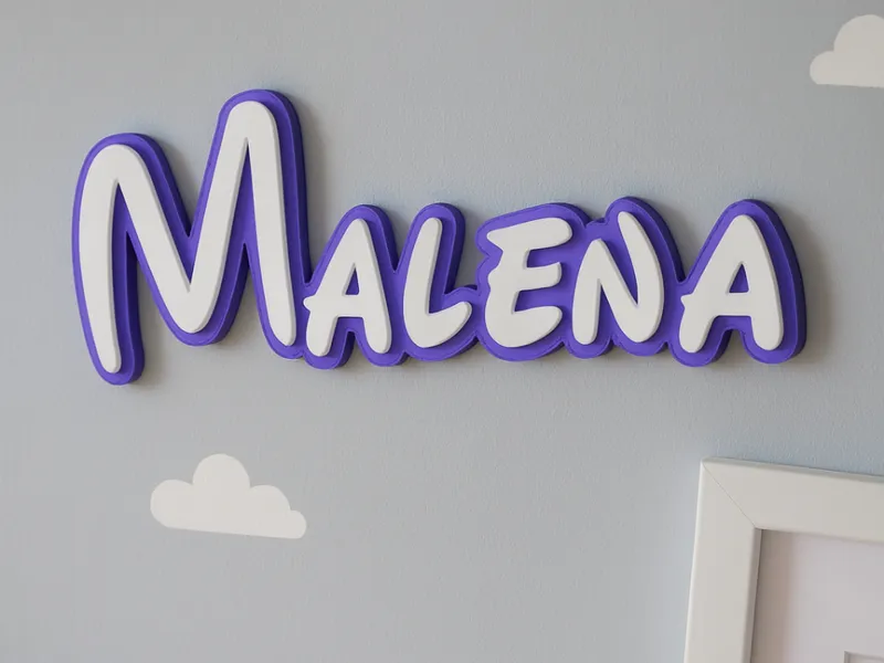 Namensschild Malena - Walt-Disney-Style ähnlich