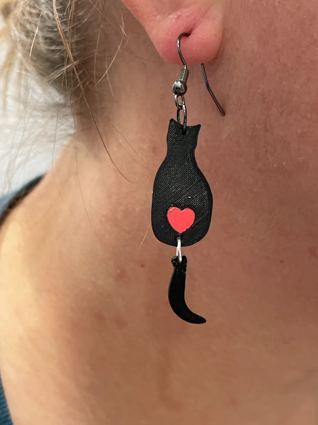Cat tail earrings, Stud or Dangle view 2