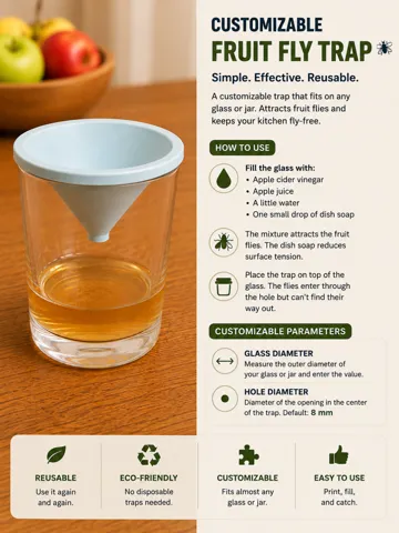 Caja o estuche: Fly-trap - Fruchtfliegenfalle - parametric — vista de referencia 2