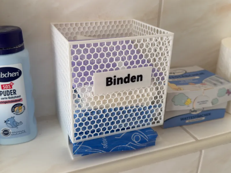 Binden Box mit aufschrift (Deutsch&Englisch)