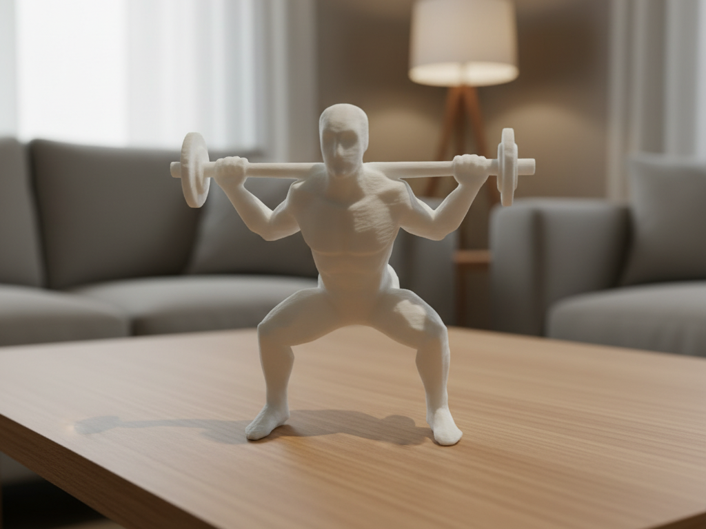 Mini Atleta in Squat – Fitness Figurina