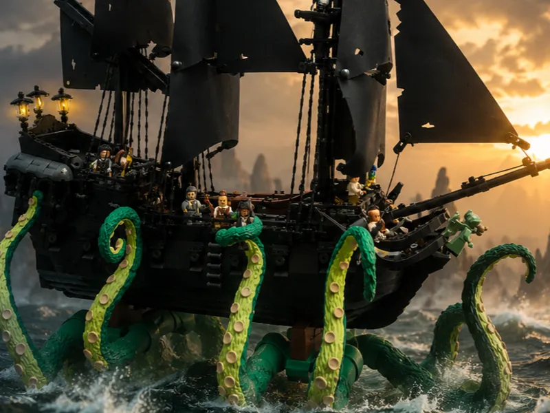 Jack Sparrow Ship Wall Mount With Tentacles