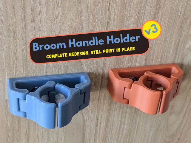 Broom Handle Holder Print in Place