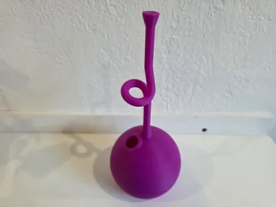 Vase with Spherical Bottom and Twisted Neck