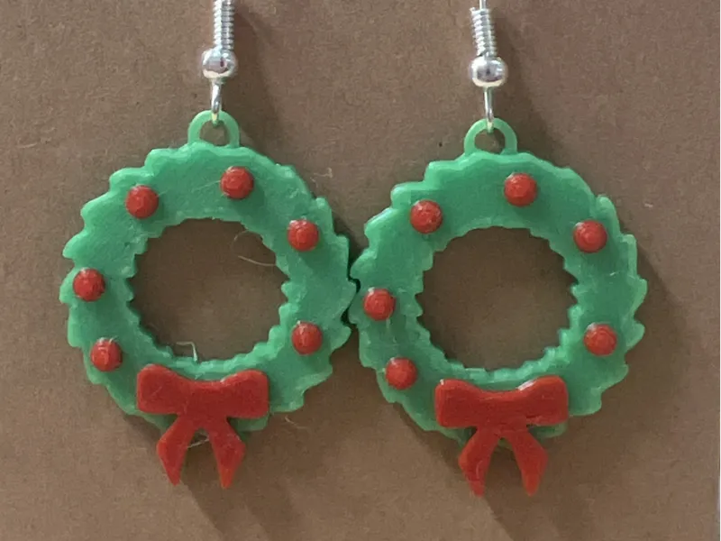 Christmas Wreath Earrings