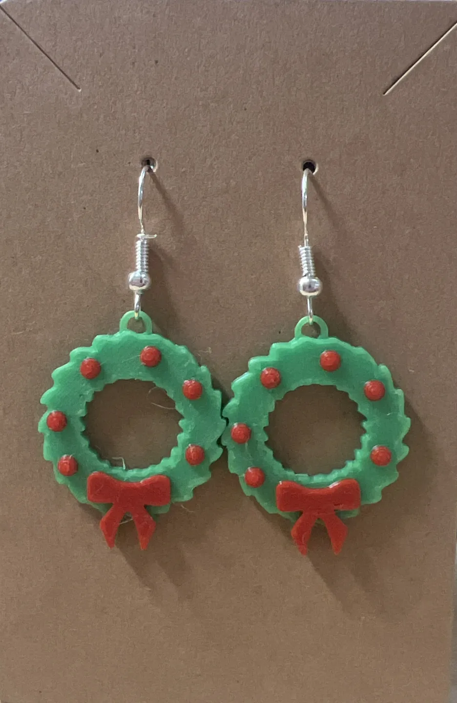 Christmas Wreath Earrings view 2