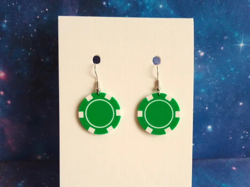 Poker chip - earrings