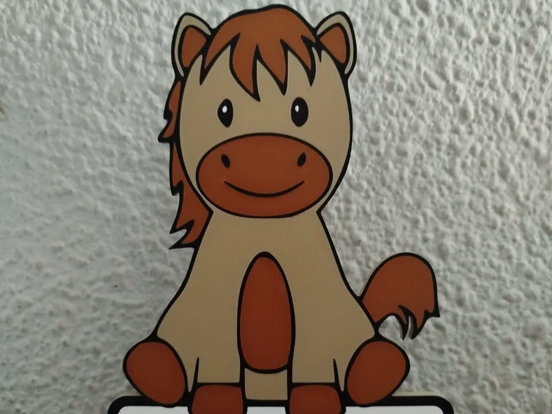 DECORATIVE HORSE SIGN WITH BRACKETS (EDITABLE)