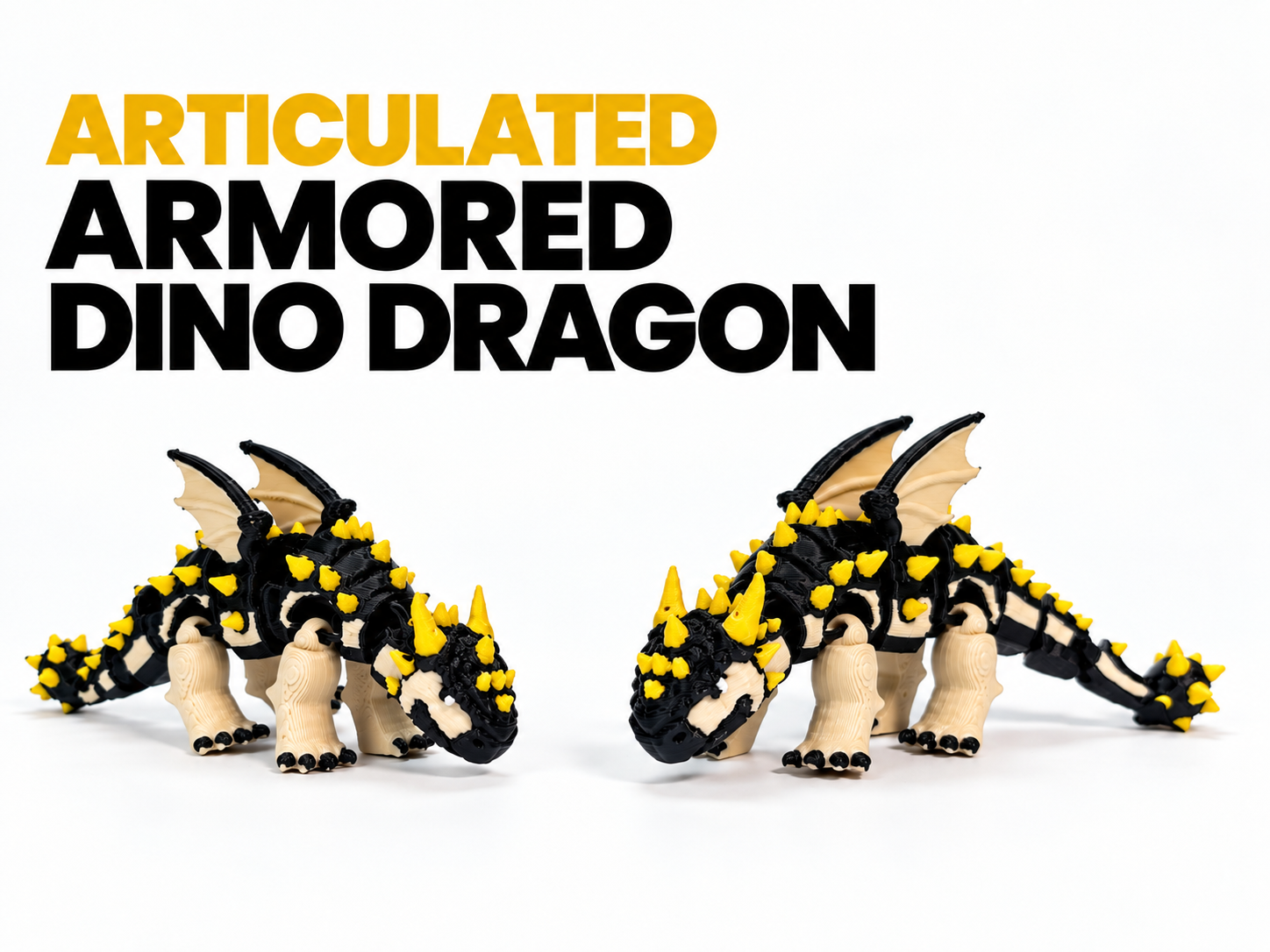 Armored Dino Dragon, Flexi Dragon - 3D printed Animals, in stock in India