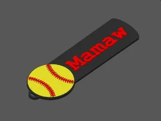 Pre-Coloured-Softball KeyTag (3MF) - Mamaw