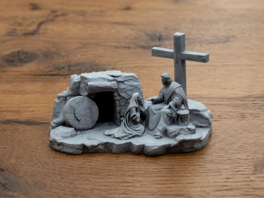 Jesus Christ and Mary Resurrection Scene Sculpture