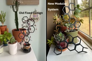 Modular Hexagon House Plant Trellis 