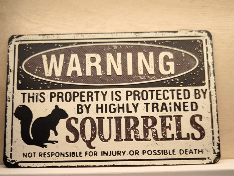 Squirrel Warning Sign