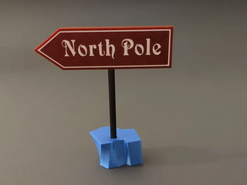 North Pole Sign into ice