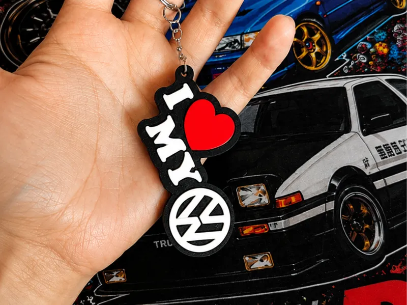 I Love My VW Keychain