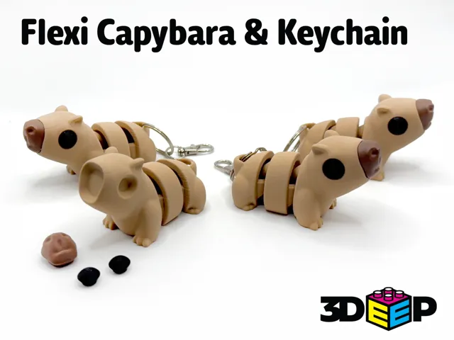 Flexi Capybara & Keychain - No Supports