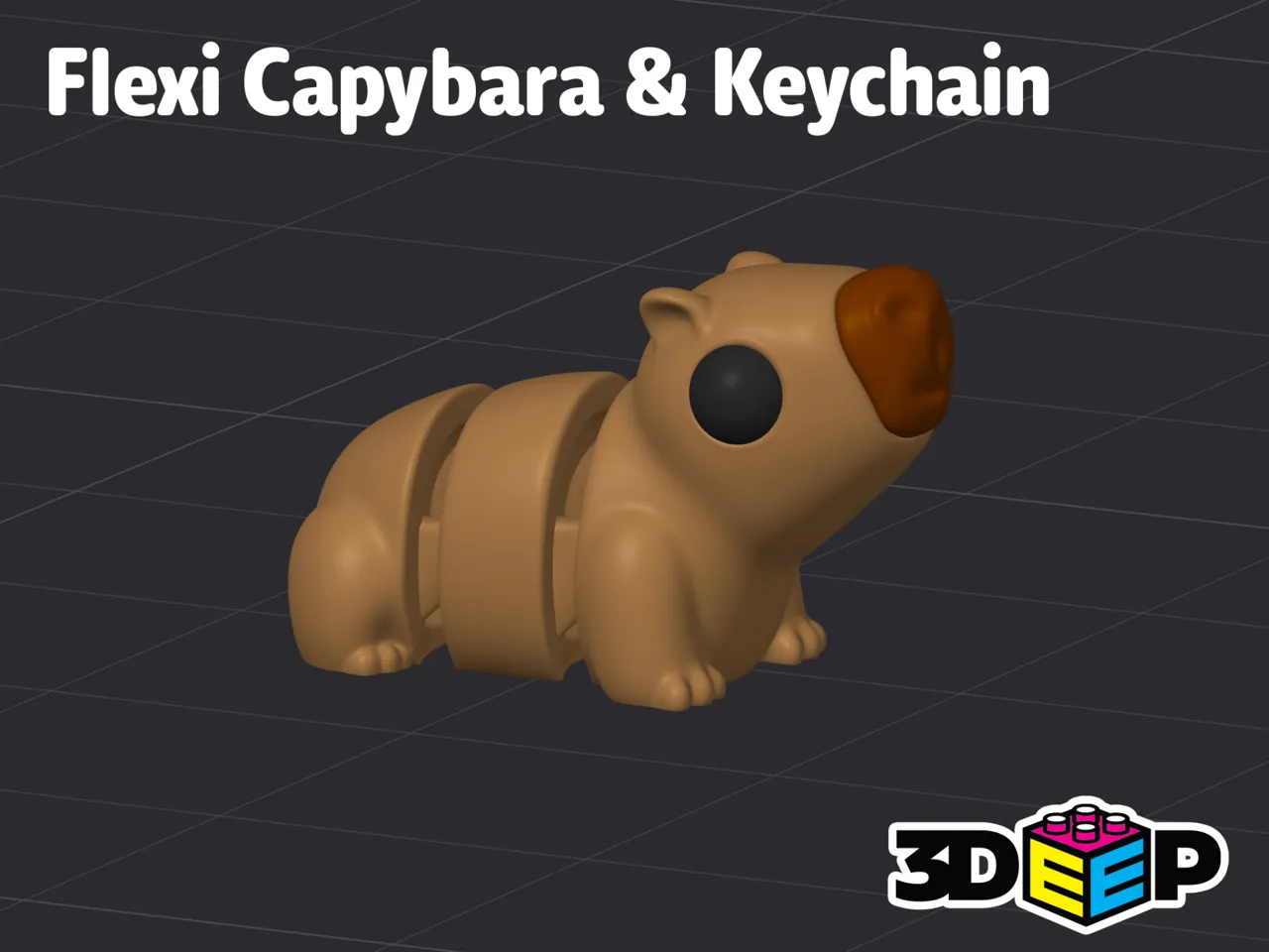 Flexi Capybara & Keychain - No Supports view 2