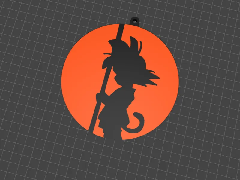 Dragon Ball anime Kid Goku Shadow Figure Keychain