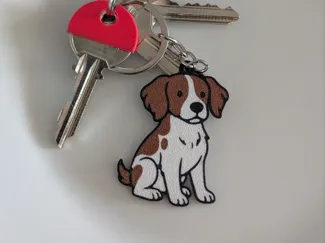 Breton dog Keychain