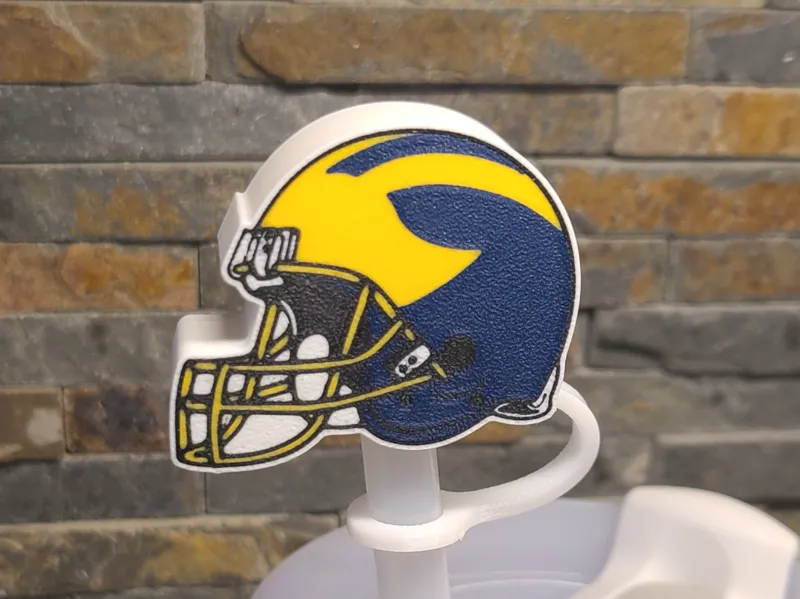 Michigan Football Helmet Straw Topper