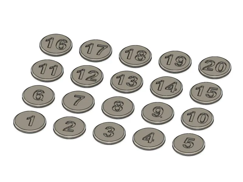 Numeric Token 1 - 20