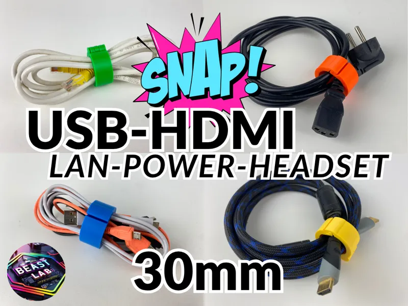 Charging Cable Cord Holder USB, HDMI, Power Leads