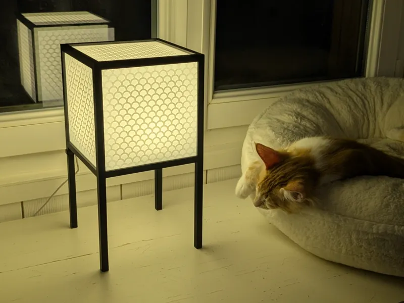 Lampe façon papier de riz