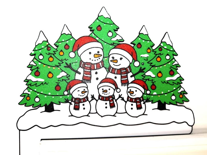 Snowman Family 3 Kids Christmas Corner