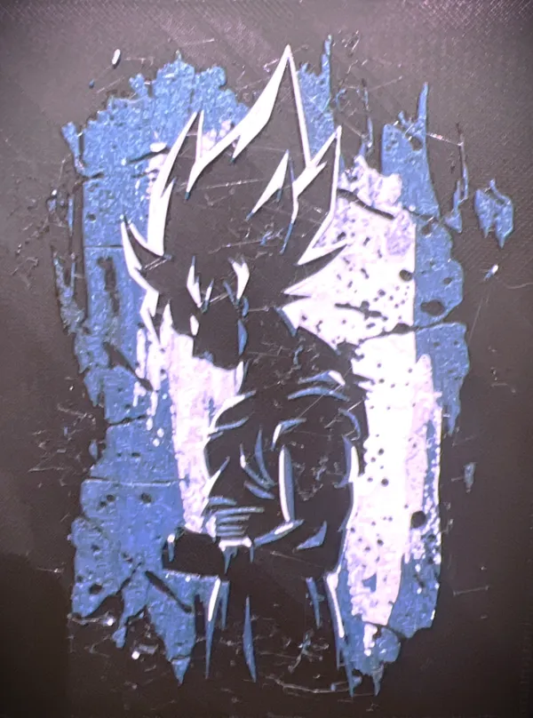 Portrait HueForge Son Goku (version bleue)