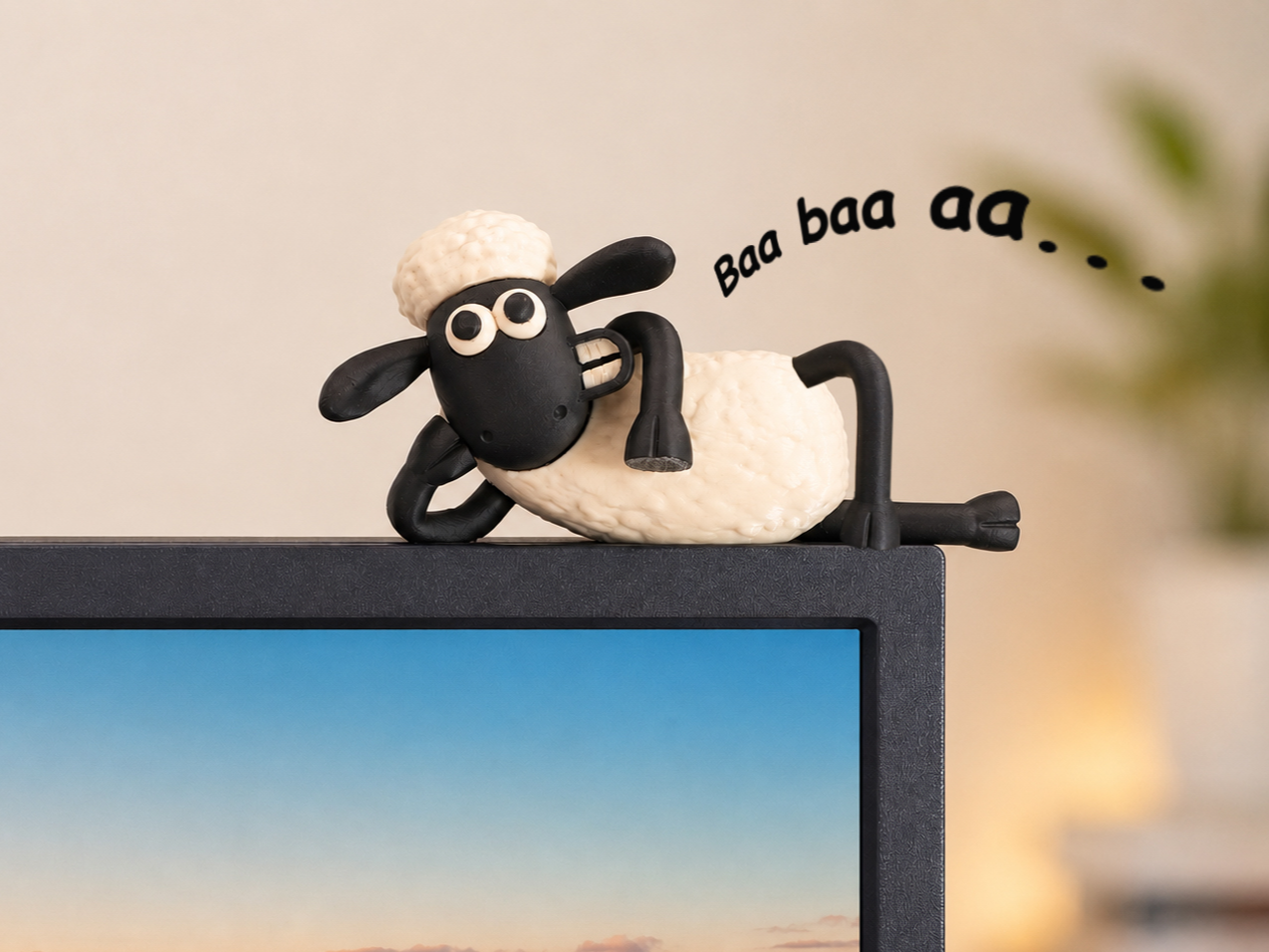 Lazy Sheep Screen Buddy| shaun the sheep monitor