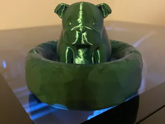 Bulldog in bed sculpture
