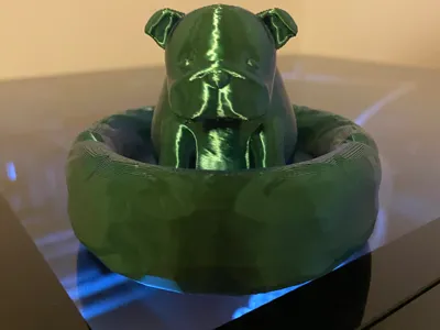 Bulldog in bed sculpture