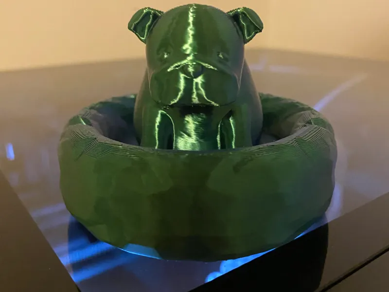 Bulldog in bed sculpture