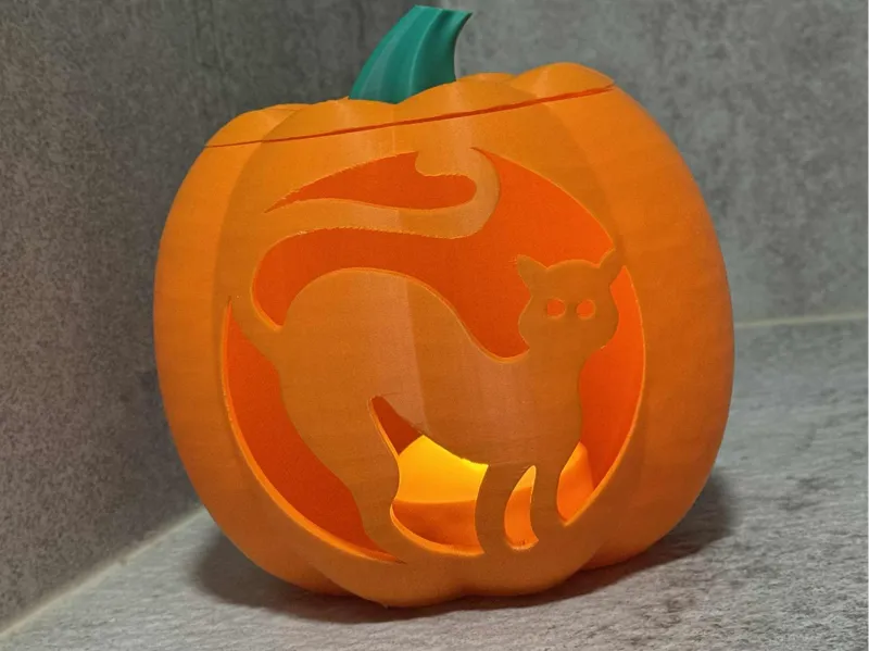 classic cat pumpkin carving
