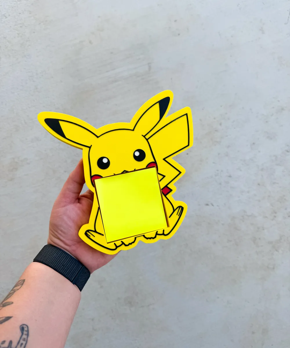 Pikachu Sticky Note Holder by LayeredLogic MakerWorld: Download Free 3D ...
