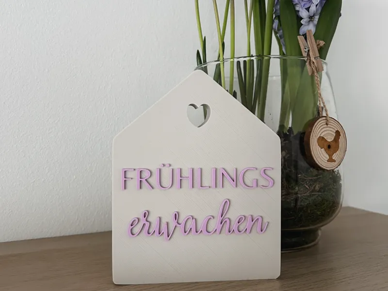 Frühlingserwachen Deko Häuschen