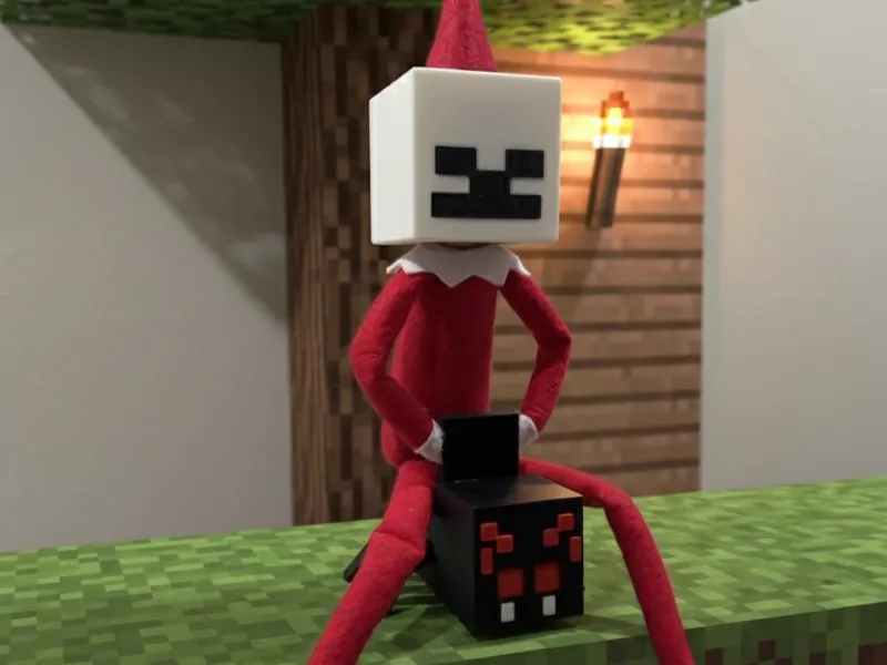 Elf on the Shelf Minecraft Spider Jockey