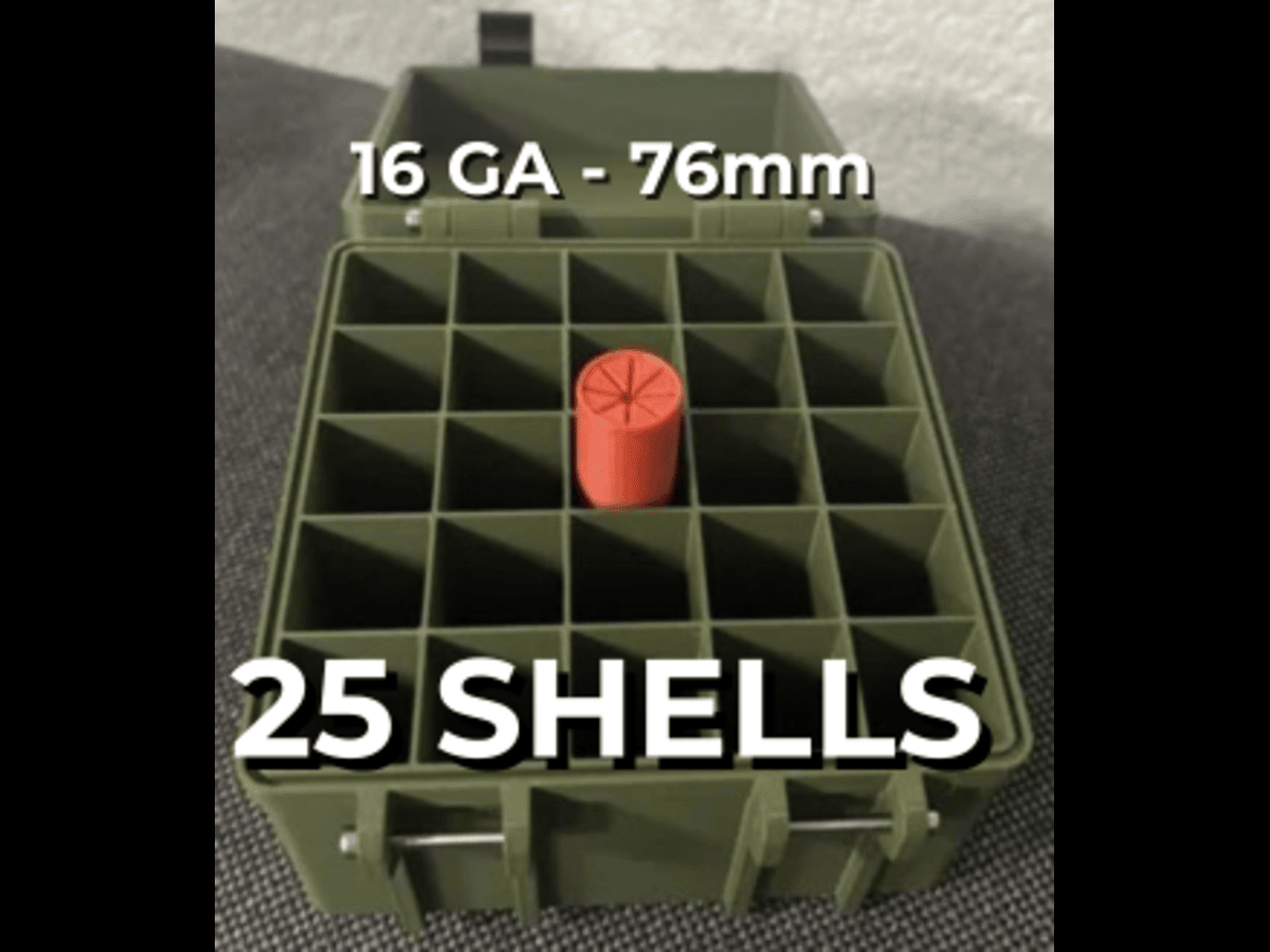 16GA 76mm (3") Ammo Box – 25 Shell Storage