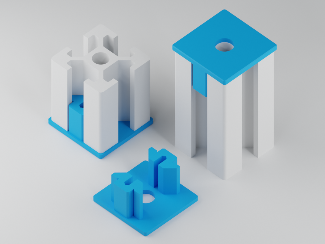 2020 Extrusion – End Cap with Pass-Through