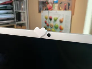 iMac heart-shaped camera cover