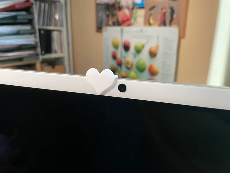 iMac heart-shaped camera cover