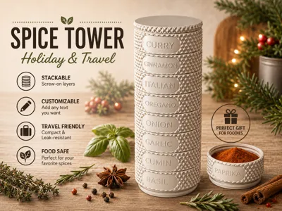 Travel Spice Tower With Screwable Layers