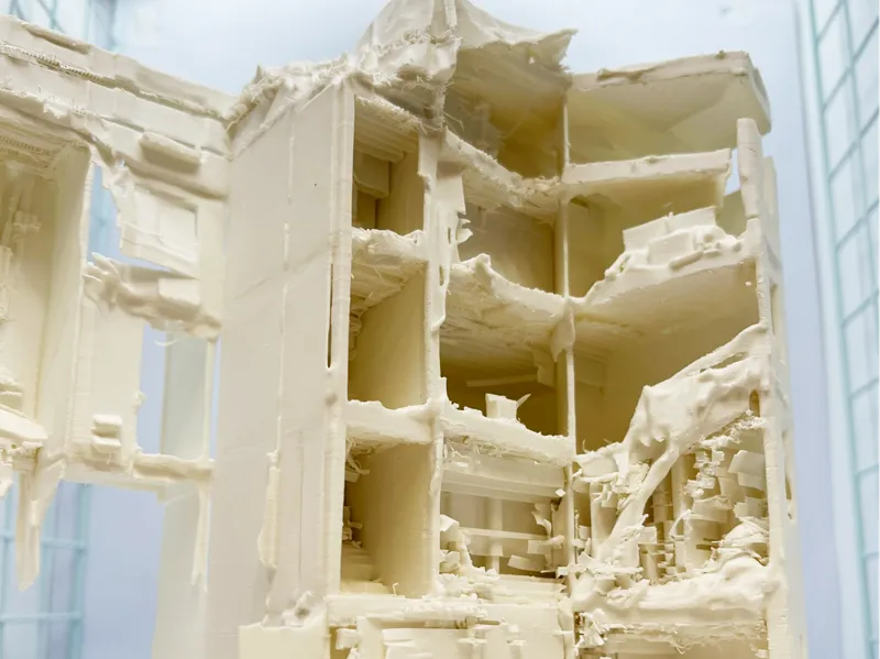 破壊されたビルディング　1/144～1/155 など。Nゲージストラクチャー、ガンプラのジオラマ向け