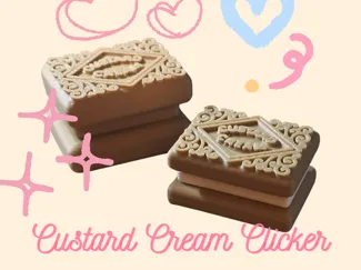 Custard Cream Clicker Keychain