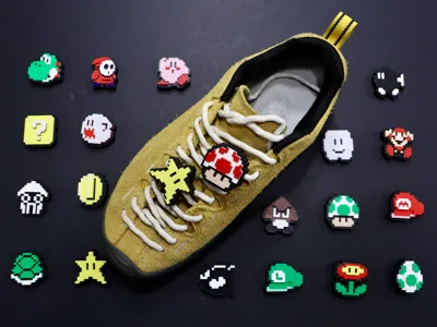 [Shoe Charm] Mario Pixel Shoe Charms
