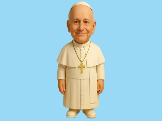 Sculpture moderne du pape Léon XIV