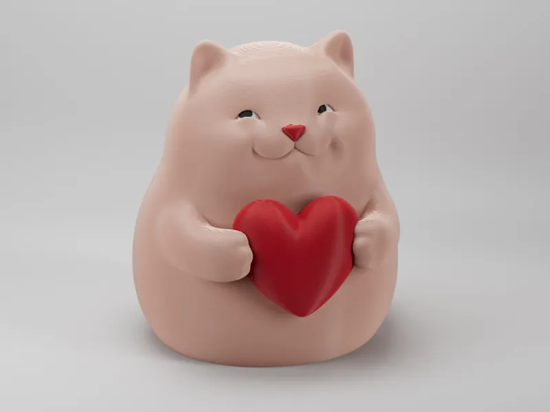 Valentine's Day Cat holding a heart – AMS / NO AMS