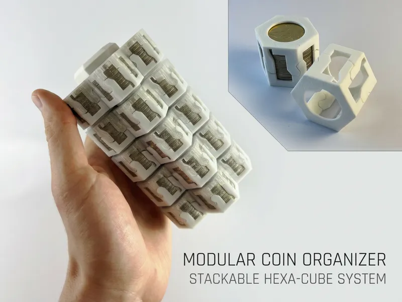 €2 Coin Tower - Hexagonal coin organizer